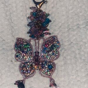 Butterfly multicolored crystal Keychain/fob for purse. Gorgeous!